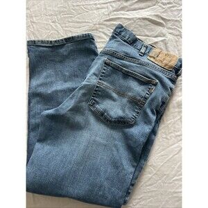 Orvis Montana Morning Jeans Mens Blue Denim Straight Leg Vintage Wash 40x30